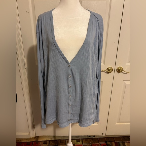 Light blue cotton cardigan from LL Bean, size XL - Picture 1 of 5